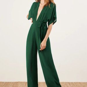 Reformation Green Lemongrass Jumpsuit - Size 8-Petite